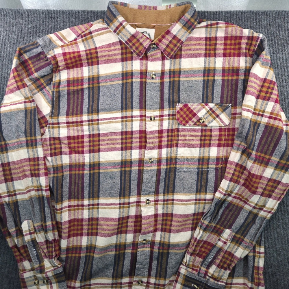 Dubinik Flannel Button Down Shirt Mens XL Tall Plaid Cotton Western Rugged Multi